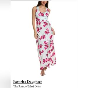 Favorite Daughter Sunroof Maxi Dress - White and Pink.  Sz 6